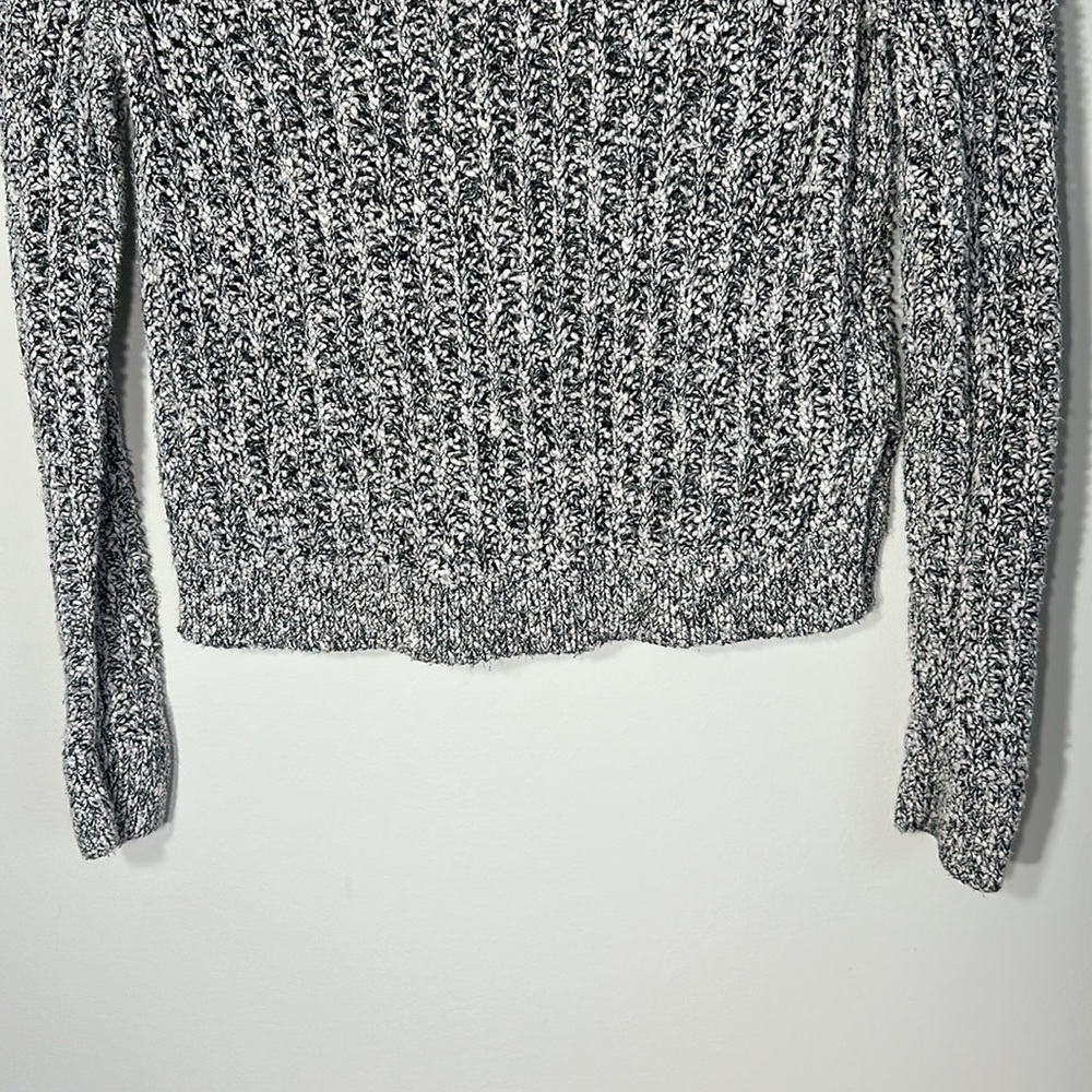 Ann Taylor Marled women Sweater Long Sleeve Black White Knit Pullover Size XS - Picture 10 of 10